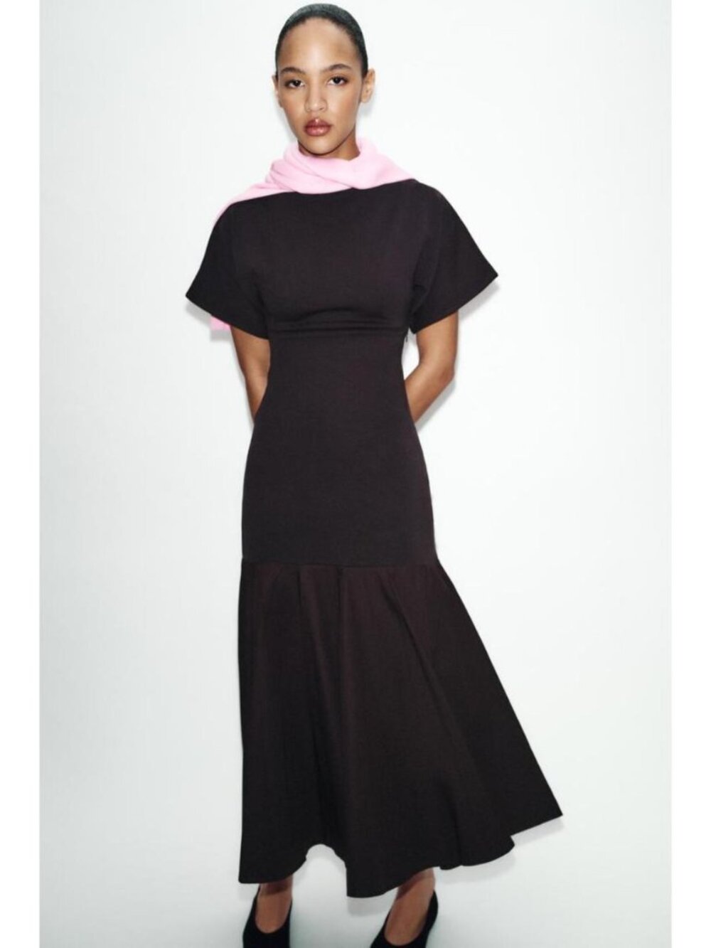 ZARA COMBINED INTERLOCK DRESS - Picture 2 of 7